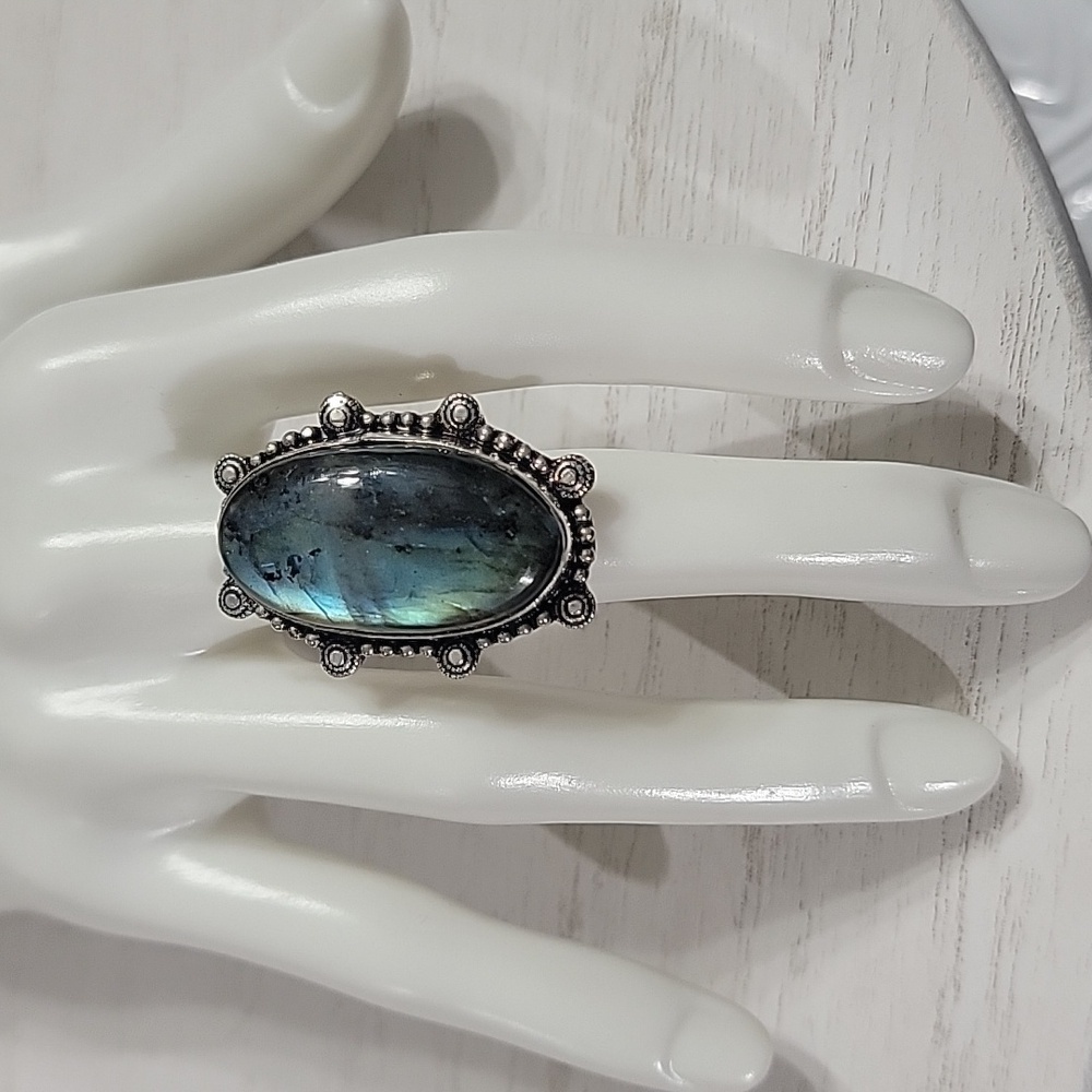 Labradorite Artisan Statement Ring - image 1